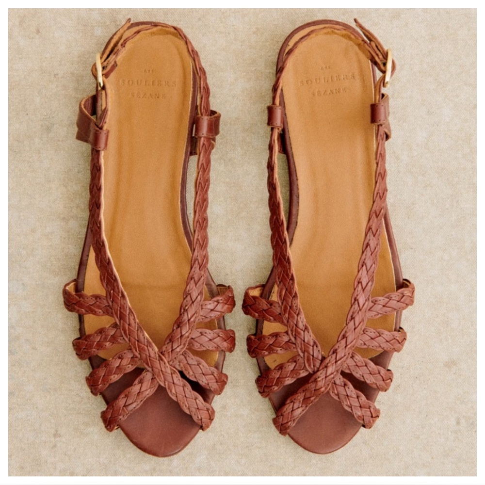 Sezane Natacha Low Sandals Woven Natural Heritage - Size 7